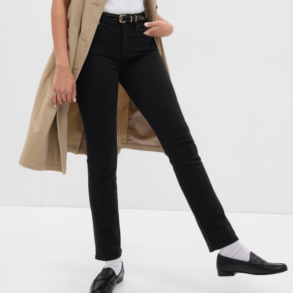 GAP Denim - GAP Classic Straight Mid Rise Black Jeans Size 28/6R